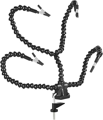 Outil d'aide au soudage de pcb de troisième main avec 3 bras flexibles, pinces rotatives et base de serrage de bureau fixe pour le soudage et la modélisation diy, noir. DIAYTAR COTE D'IVOIRE est la boutique en ligne idéale pour ceux qui recherchent des produits de qualité à des prix compétitifs. Avec une équipe dédiée et une sélection de produits soigneusement choisie, vous pouvez être sûr de trouver ce que vous cherchez. La boutique est accessible 24h/24 et 7j/7.