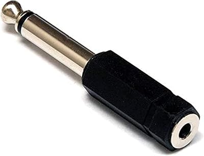 Connecteur mini jack 3,5 mm vers prise jack mono 6,3 mm, noir