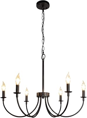 Lustre de ferme rviezza à 6 lumières, lustres noirs pour éclairage de salle à manger, lustres modernes de plafond de bougie classique pour salon, hall d'entrée, îlot de cuisine. Avec plus de 300000 références, DIAYTAR COTE D'IVOIRE est la boutique en ligne la plus fournie de Côte d'Ivoire. Elle propose des produits de qualité à des prix compétitifs, avec une livraison rapide et sécurisée. La boutique en ligne généraliste est devenue une destination privilégiée pour les consommateurs ivoiriens.