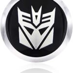 Transformers decepticon décoration de voiture autocollant logo en métal 3d (argent)