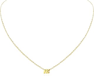 Petit collier en acier inoxydable plaqué or 18 carats avec lettres