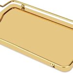 Plateau de service décoratif en acier inoxydable finition miroir doré, plateau pour collation