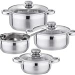 Batterie de cuisine dfhh, 7 pièces, casseroles et poêles de cuisine en acier