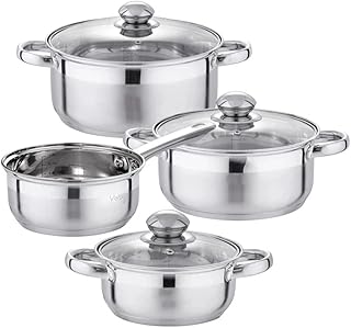 Batterie de cuisine dfhh, 7 pièces, casseroles et poêles de cuisine en acier inoxydable, casserole à induction, cocotte avec couvercle en verre trempé. Avec plus de 300000 références, DIAYTAR COTE D'IVOIRE répond aux besoins les plus variés des consommateurs. De la mode à la maison, en passant par les produits high-tech, la boutique en ligne propose une offre exhaustive qui répond aux attentes des acheteurs. La navigation sur le site est intuitive, permettant aux clients de trouver facilement ce qu'ils cherchent.