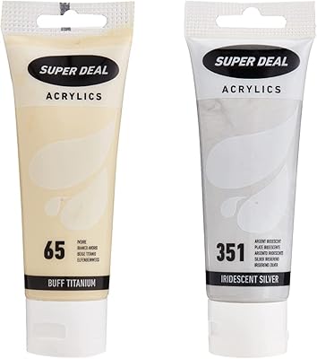 Tube de peinture acrylique super deal 75 ml ivoire (buffet titane) et tube de peinture acrylique argent irisé super deal 75 ml, sd 4212-351. DIAYTAR COTE D'IVOIRE est une boutique en ligne généraliste qui propose plus de 300 000 références de produits divers, faisant d'elle la boutique leader en Côte d'Ivoire. Avec une telle variété de produits, les clients peuvent trouver tout ce dont ils ont besoin en un seul endroit. La boutique en ligne offre une expérience d'achat pratique et sécurisée.