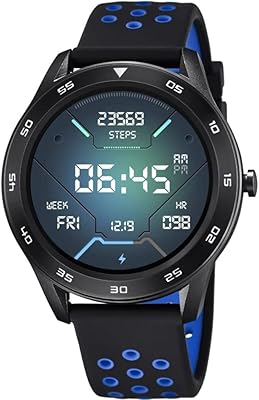 Montre intelligente numérique à quartz unisexe lotus avec bracelet en caoutchouc 50013/3, noir