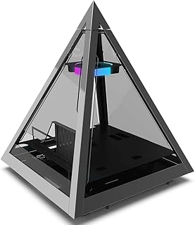 Boîtier d'ordinateur innovant aza seasaz-804v pyramid, avec ventilateur w/rgb, noir