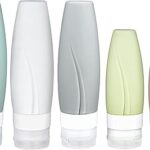 Bouteilles de voyage en silicone anti-fuite thmins, lot de 4 avec sac eva