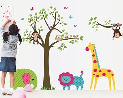 Autocollant mural à décoller et à coller pour chambre d'enfant à motif