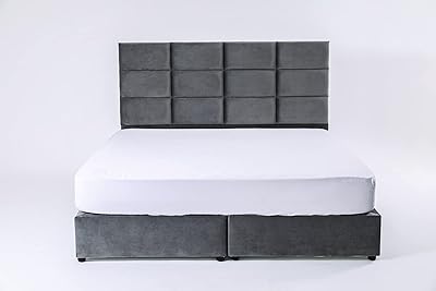 Pan emirates home furniture lit olga en velours, king size 180×200 - gris