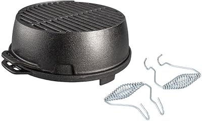 Gril rond en fonte lodge l12rg, 12 pouces, noir
