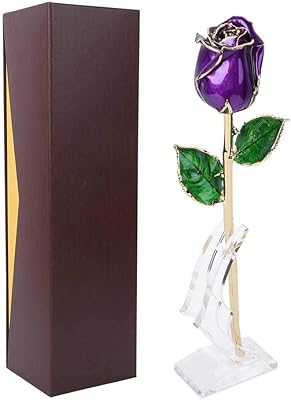 Or rose 24 carats pour toujours, véritable rose violette trempée dans de l'or, longue tige pour garder une fleur de rose avec support en cristal, anniversaire de saint-valentin pour sa femme, sa mère, sa petite amie. DIAYTAR COTE D'IVOIRE propose une expérience d'achat en ligne sécurisée et fiable, avec des moyens de paiement variés et des livraisons rapides. La boutique en ligne généraliste comprend plus de 300000 références pour répondre à vos besoins.