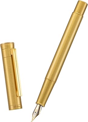 Stylo plume hongdian forest pro en laiton massif, pointe incurvée pour écrire