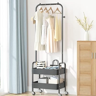 Étendoir à vêtements 2 en 1 étendoir couches mobile multifonctionnel métal avec étagère. La boutique en ligne Diaytar Côte d'Ivoire garantit la qualité et l'authenticité de ses produits, avec des délais de livraison rapides et des services clients de haute qualité.