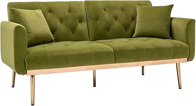 Canapé-lit convertible moderne en velours de luxe clair (vert clair)