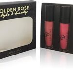 Ensemble de rouge à lèvres liquide mat longue tenue golden rose (série pink)