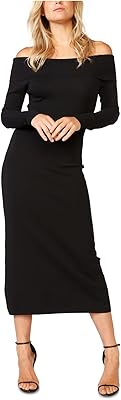 Robe en tricot à épaules dénudées
