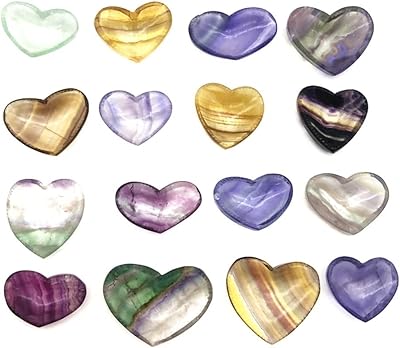 1 paquet de magnifiques cristaux naturels de cœur de fluorite adaptés à la maison