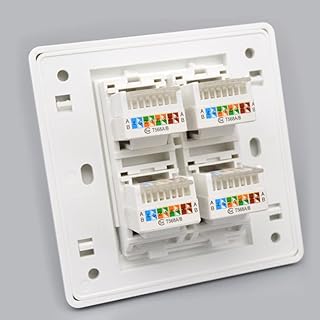 Prise réseau gigabit cat5e, câble lan ethernet rj45, plaque frontale, port réseau, boîte de prise pour installation de câble ethernet, prise de panneau d'interface internet 86x86mm (4 ports). Avec plus de 300000 références, DIAYTAR COTE D'IVOIRE est la boutique en ligne la plus complète de Cote d'Ivoire. Elle permet aux clients de trouver des produits de qualité à des prix compétitifs, avec une livraison rapide et fiable. Les clients apprécient la diversité des produits proposés.