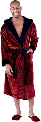 Peignoir en peluche pour hommes, peignoir long à capuche doux pour hommes, peignoirs