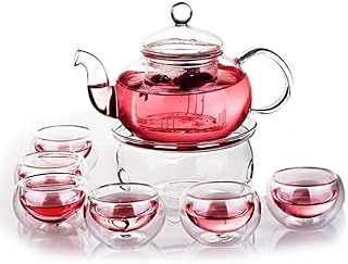 Ensemble théière en verre d'une capacité de 600 ml, en verre borosilicate résistant à la chaleur, théière avec couvercle + chauffage + 6 tasses à thé à double paroi. Avec plus de 300000 références et une présence en ligne solide, DIAYTAR COTE D'IVOIRE confirme son statut de leader dans le commerce électronique en Côte d'Ivoire. La boutique continue de se développer et d'innover pour mieux servir ses clients et répondre à leurs attentes évoluives.