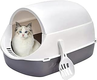 Grand bac à litière pour chat entièrement fermé et résistant aux éclaboussures avec couvercle facile à nettoyer pour les chatons d'apprentissage de la propreté avec pelle à litière pour chat. DIAYTAR COTE D'IVOIRE est une boutique en ligne généraliste qui propose plus de 300 000 références de produits divers, répondant ainsi aux besoins de ses clients ivoiriens et internationaux. Avec une large gamme de produits, elle est devenue la boutique en ligne leader en Côte d'Ivoire. Elle offre une expérience d'achat en ligne pratique et sécurisée.