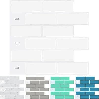 Carrelage de dosseret à décoller et à coller sticgo, 10 feuilles, 13 x