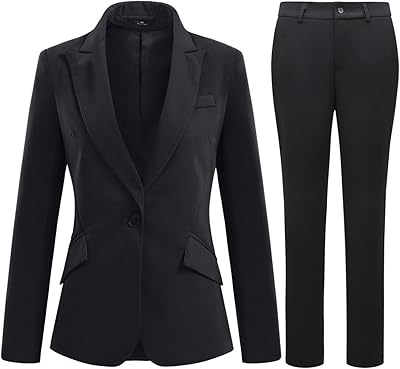 Ensemble de costume d'affaires deux pièces pour femme, veste blazer et pantalon