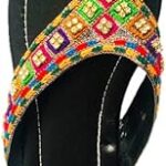 Kolhapuri chappal desi look en multicolore brodé élégant punjabi confortable fait à la main