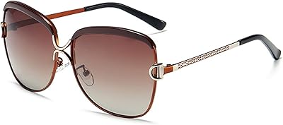 Lunettes de soleil polarisées nalanda uv400 hd monture en métal pc pour femmes