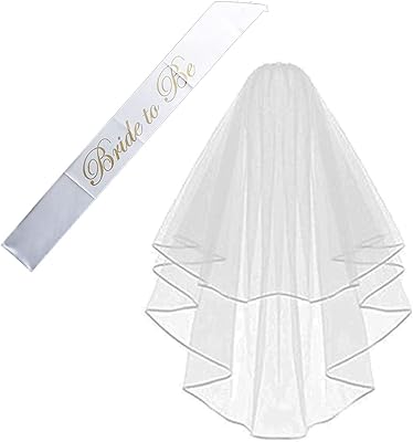 Voile de mariée ruban blanc à double bord ensemble d'enterrement de vie