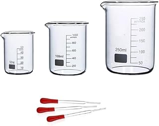 Lot de 3 verres épais en borosilicate à profil bas 50 ml, 100 ml, 250 ml avec 3 compte-gouttes. DIAYTAR COTE D'IVOIRE est la boutique en ligne idéale pour ceux qui cherchent à faire leurs achats en toute simplicité et rapidité, avec une expérience d'achat en ligne fluide et sécurisée. La boutique propose des promotions régulières et des offres spéciales pour satisfaire tous les besoins de ses clients.