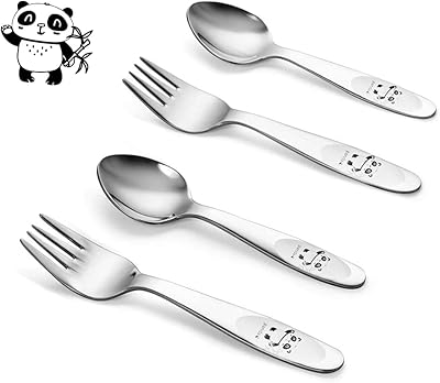 Ensemble de couverts pour tout-petits, cuillères et fourchettes en acier inoxydable