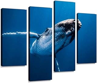Impression sur toile gros plan de baleines à bosse nageant sous une terrasse ouverte, images d'art mural, impression numérique abstraite, décoration de salon, de bureau, de maison, prête à accrocher - 4 panneaux. La boutique en ligne DIAYTAR COTE D'IVOIRE permet aux consommateurs ivoiriens d'accéder à un large éventail de produits, allant des accessoires de mode aux équipements électroménagers, en passant par les jouets et les produits pour les enfants. Le site web est conçu pour offrir une expérience utilisateur fluide et sécurisée, avec des options de paiement variées et des services de livraison rapide et fiables. Cela contribue à renforcer la confiance des clients dans la marque.