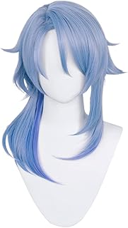 Genshin impact kamisato ayato cosplay perruque cheveux synthétiques résistants à la chaleur carnaval