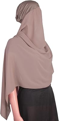 Hijab instantané en mousseline de soie avec sous couverture, couvre-chef élégant en mousseline