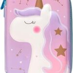 Gzs trousse à crayons licorne pour filles porte-crayon 3d eva de grande capacité