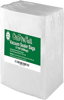 O 2 pack gratuit de sacs sous vide de 100 gallons 11" x