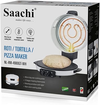 Machine à pizza saachi roti tortilla 40 cm nl-rm-4980gt-wh blanc