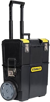 Boîte à outils rotative 2 en 1 stanley avec poignée de traction, boîte
