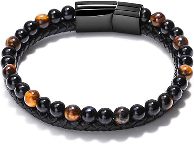 Bracelets de perles en cuir goodrun pour hommes bracelets à double