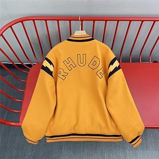 Veste bombe rhude verte hommes femmes veste de baseball brodée manteaux d'extérieur