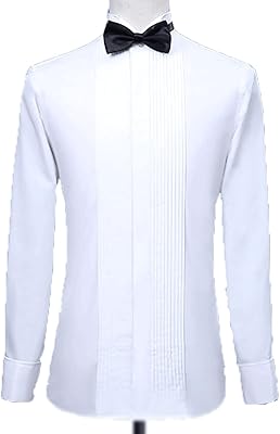 Hrtlss chemises pour hommes blanc noir rouge aile pointe col hommes smoking robe
