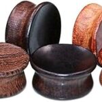 3 paires de bouchons d'oreille en bois naturel bijoux de corps à