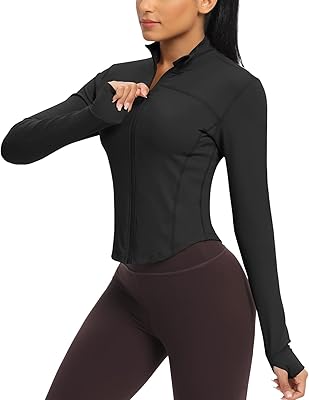 Veste d'entraînement légère entièrement zippée pour femme, leggings de yoga avec trous