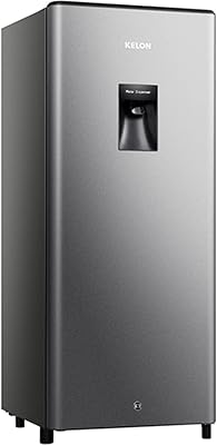 Réfrigérateur kilon, capacité 240 litres, une porte, couleur argent, avec distributeur d'eau, modèle