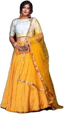 Sari mantra en soie et coton, sari traditionnel moderne et élégant, lehenga et choli à moitié cousus jaune et blanc avec filet dupatta, jaune + blanc, 40. DIAYTAR COTE D'IVOIRE a réussi à combiner une offre produit étendue avec un service client de qualité, lui permettant ainsi de se démarquer parmi les autres boutiques en ligne de Côte d'Ivoire. Les clients apprécient la facilité d'utilisation du site, les descriptions détaillées des produits et les évaluations fiables des autres acheteurs, autant d'éléments qui renforcent la confiance dans la marque.