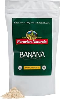 Poudre de banane biologique peruvian naturals 300 g (10,6 oz), crue, végétalienne, poudre