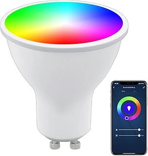 Spot led intelligent wifi gu10 5 w à intensité variable rvb + lumière