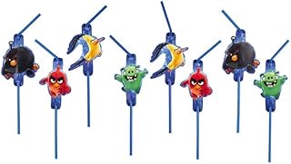 Ensemble de pailles amscan angry birds movie - multicolore, (8 pièces), 9900932